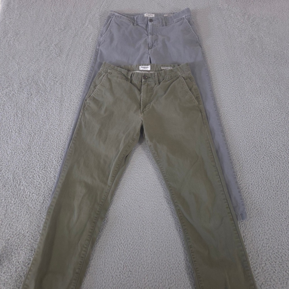 LOT OF 2 Goodfellow & Co Pants Mens 32x32 Green Grey Every Wear Chino Athletic